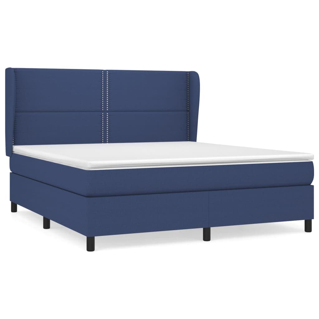 vidaXL Cama com Molas/colchão 180x200 cm Tecido Azul - 4003037386