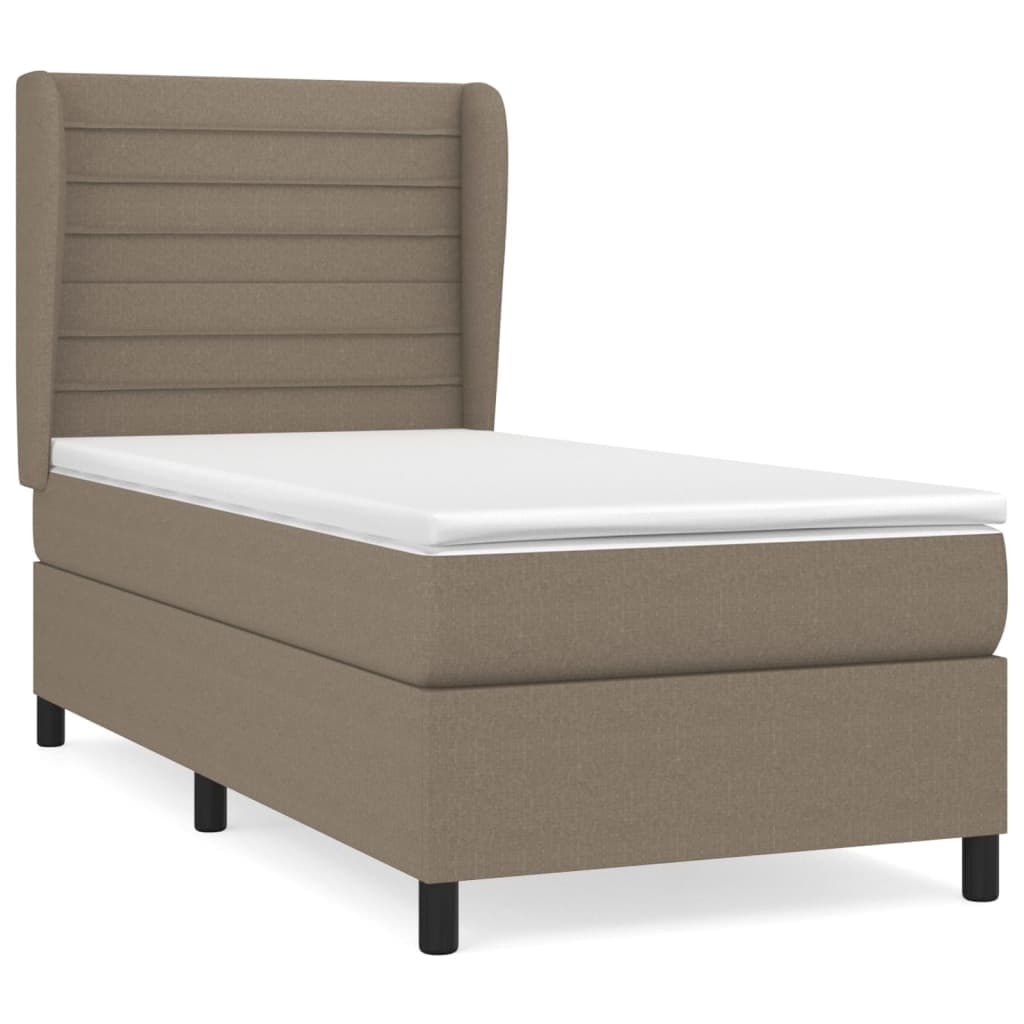 vidaXL Cama com Molas/colchão 80x200 cm Tecido Castanho-acinzentado - 1346899494