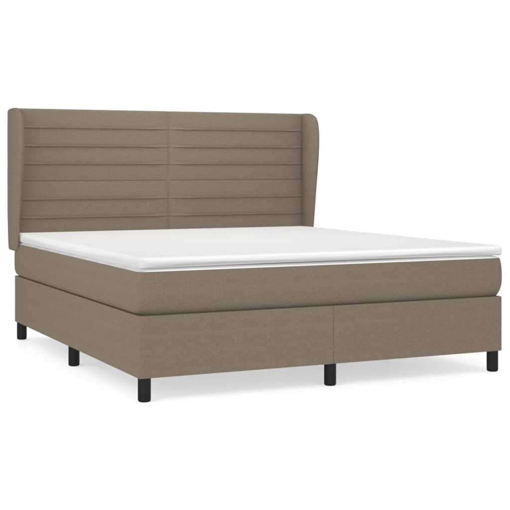 vidaXL Cama com Molas/colchão 180x200 cm Tecido Castanho-acinzentado - 25128377