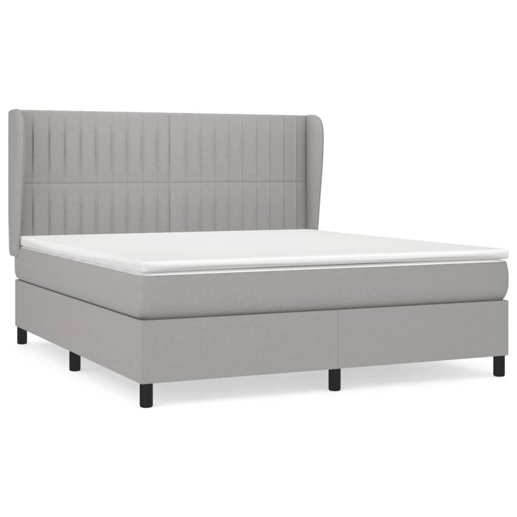 vidaXL Cama com Molas/colchão 180x200 cm Tecido Cinzento-claro - 904306965