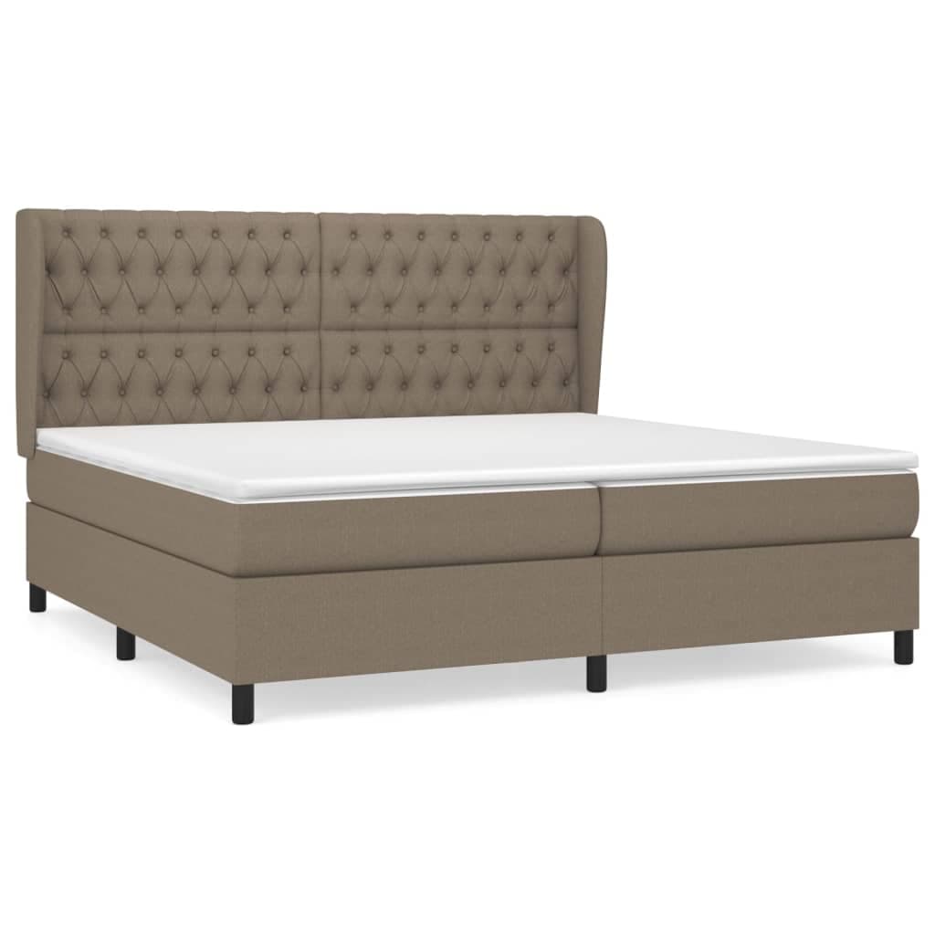 Cama com Molas/colchão 200x200 cm Tecido Castanho-acinzentado - 3128233