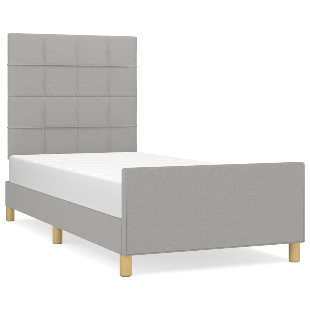 vidaXL Estrutura de cama sem colchão 80x200 cm tecido cinzento-claro