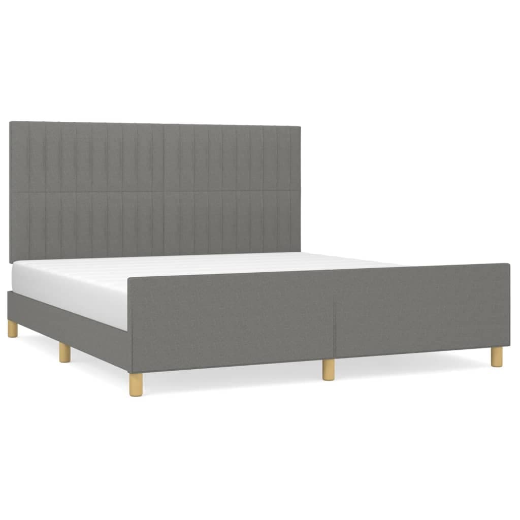 vidaXL Estrutura de Cama sem Colchão 180x200 cm Tecido Cinzento-escuro - 351257845
