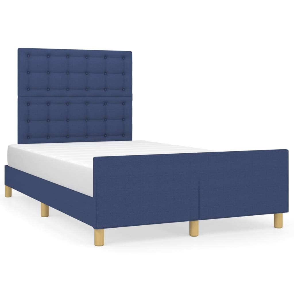 vidaXL Estrutura de cama sem colchão 120x200 cm tecido azul