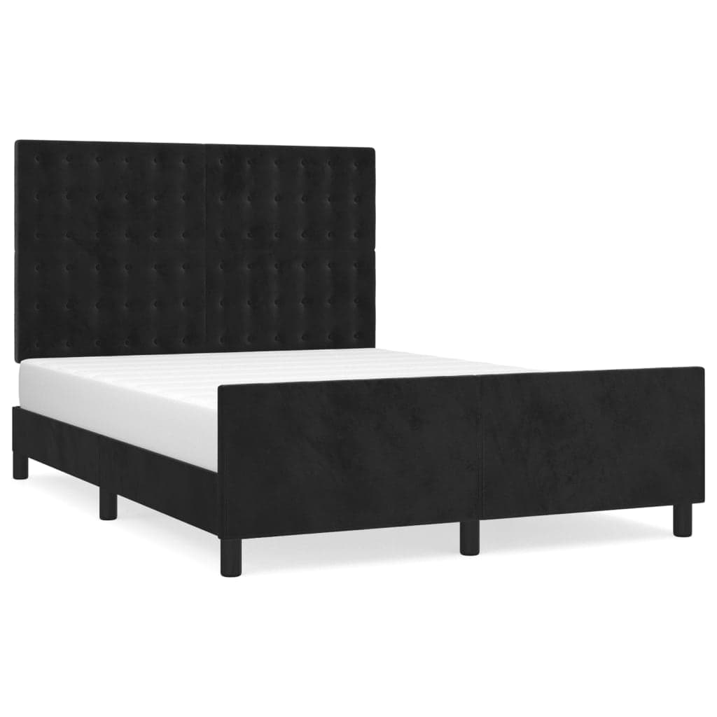 vidaXL Estrutura de cama sem colchão 140x200 cm veludo preto