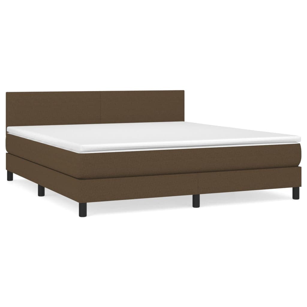 vidaXL Cama com molas/colchão 160x200 cm tecido castanho-escuro