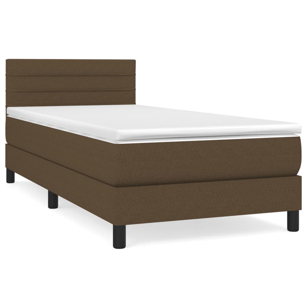 vidaXL Cama com Molas/colchão 80x200 cm Tecido Castanho-escuro - 1383545242