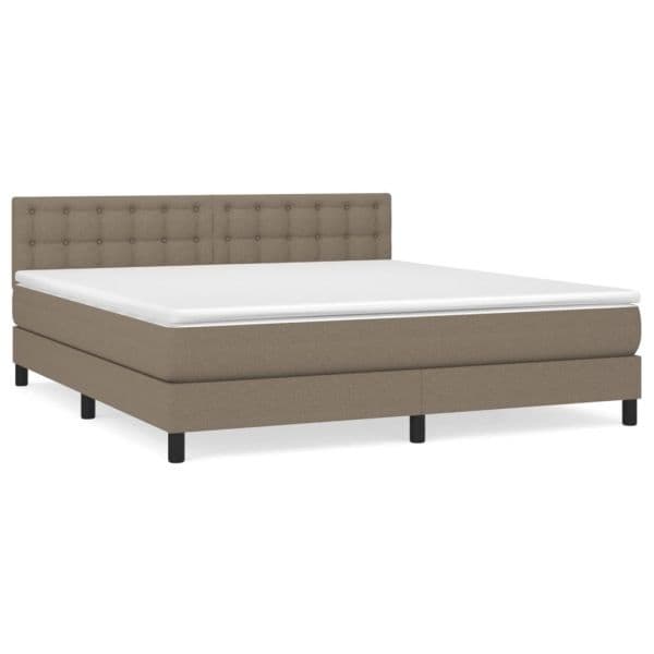 vidaXL Cama com Molas/colchão 160x200 cm Tecido Castanho-acinzentado - 3740823306