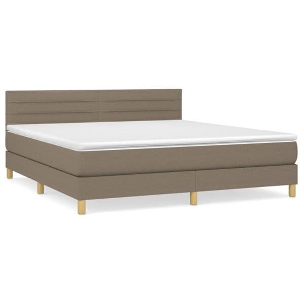 vidaXL Cama com Molas/colchão 160x200 cm Tecido Castanho-acinzentado - 287854046
