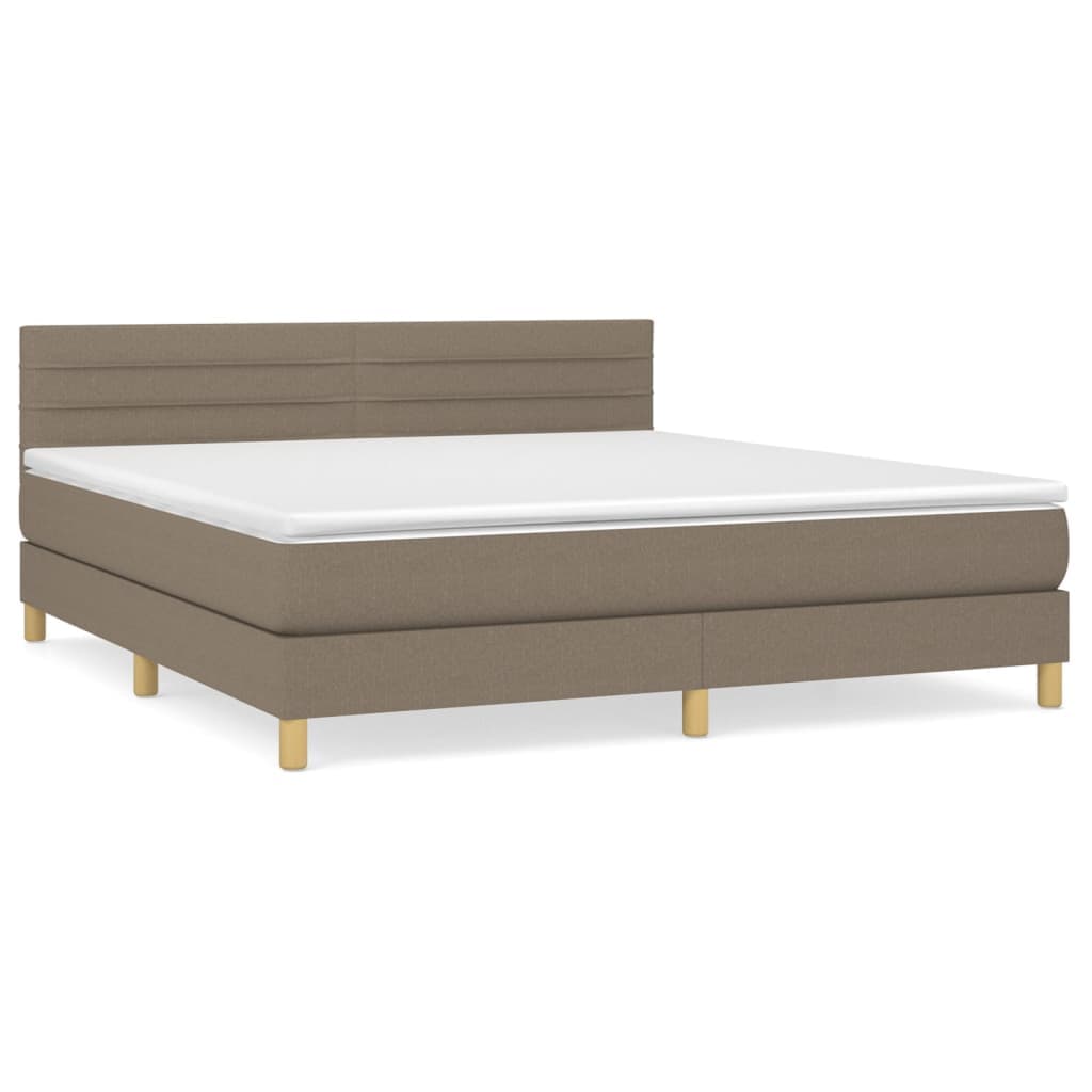 vidaXL Cama com Molas/colchão 180x200 cm Tecido Castanho-acinzentado - 4018885016