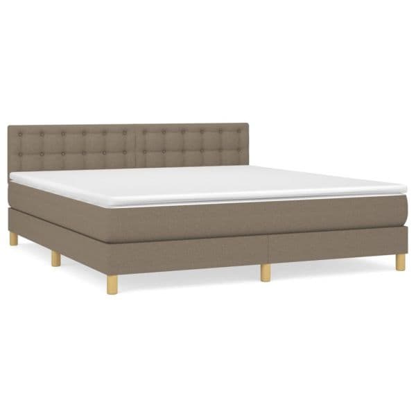 vidaXL Cama com Molas/colchão 180x200 cm Tecido Castanho-acinzentado - 2172238230