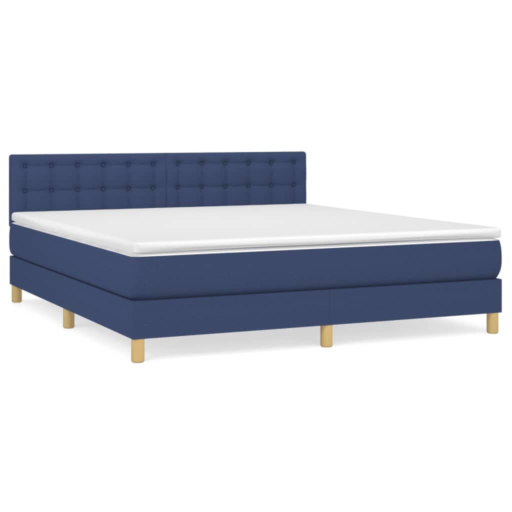 vidaXL Cama com Molas/colchão 180x200 cm Tecido Azul - 1723962513