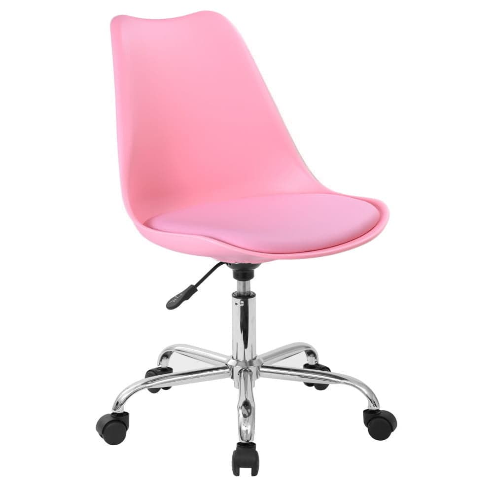 Cadeira escritório moderna rosa ajustável altura