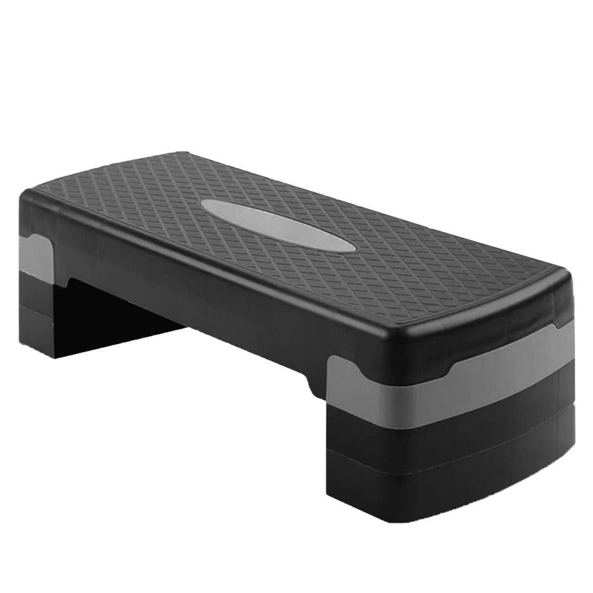 Step aeróbico 3 níveis preto e cinzento 67 x 28 cm