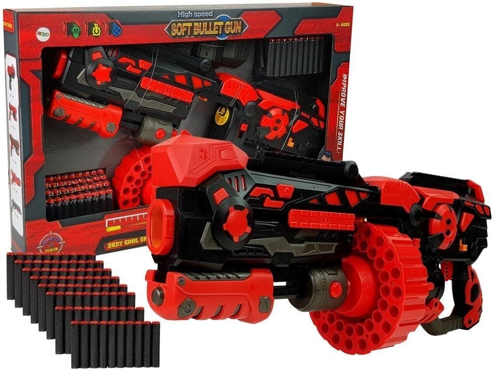 Pistola de brincar tipo NERF 59 cm com 80 dardos