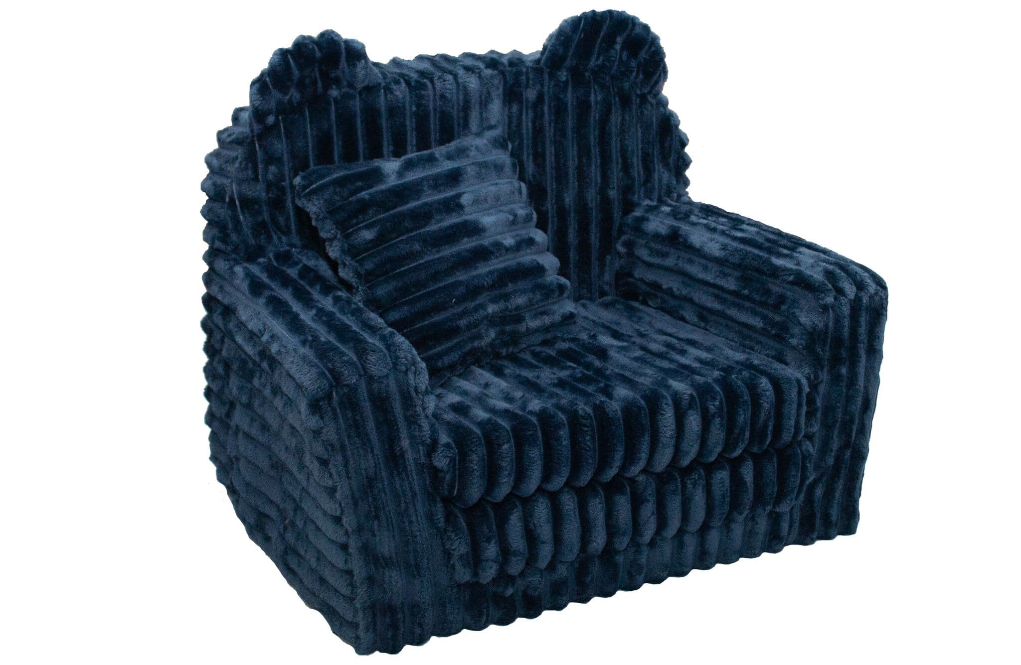 Poltrona infantil sofá cama bombazina 51x40x41 cm azul