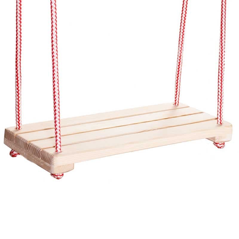 Baloiço madeira 42x18 cm natural vermelho branco