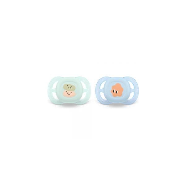 Philips Avent 2 Chupetas Silicone SCF075/14 0-2M Azul e Verde