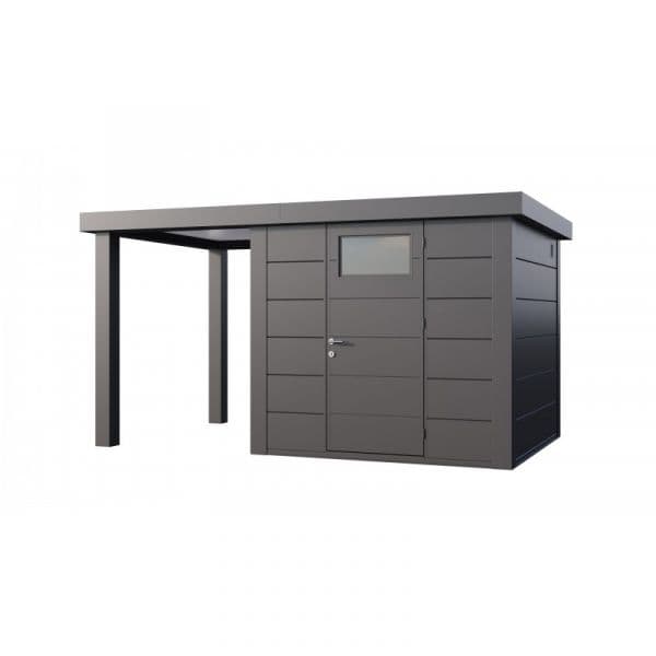 Telluria Abrigo de Jardim Metálico NH4 com Apoio Aberto Pequeno à Esquerda Antracite (238 x 238) + (168 x 238) Aço Galvanizado