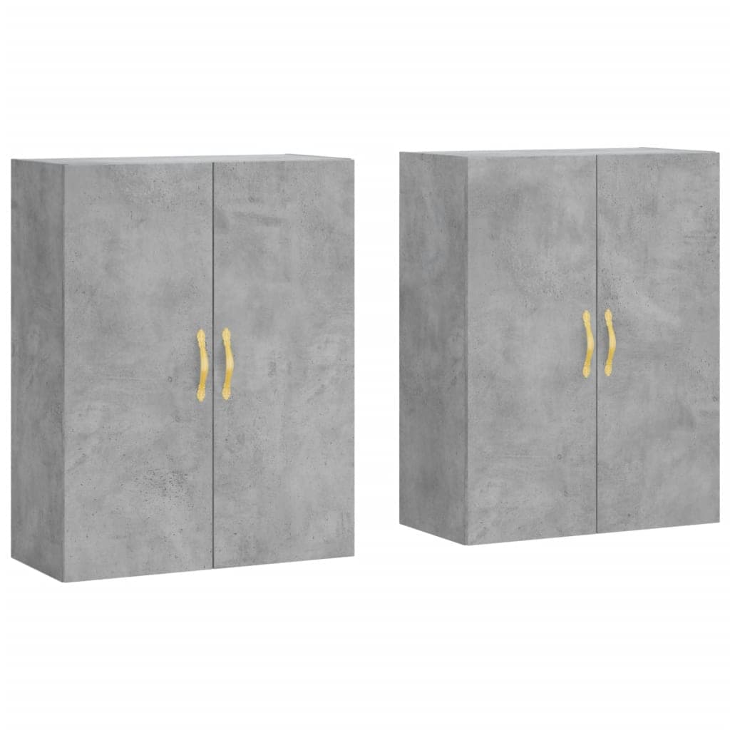 vidaXL Armários de parede 2 pcs 69,5x34x90 cm cinzento cimento