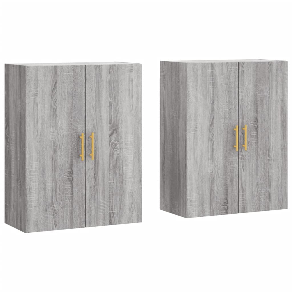 vidaXL Armários de parede 2 pcs 69,5x34x90 cm cinzento sonoma