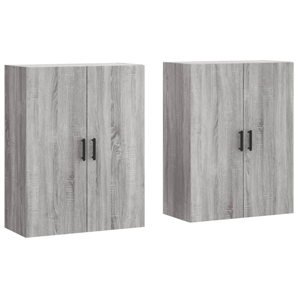vidaXL Armários de parede 2 pcs 69,5x34x90 cm cinzento sonoma