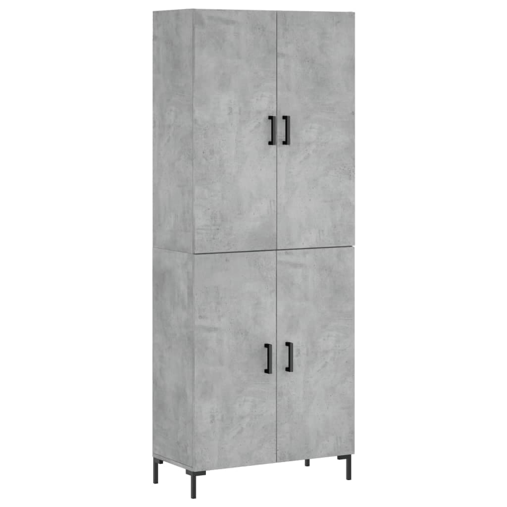 vidaXL Armário alto 69,5x34x180 cm derivados de madeira cinza cimento