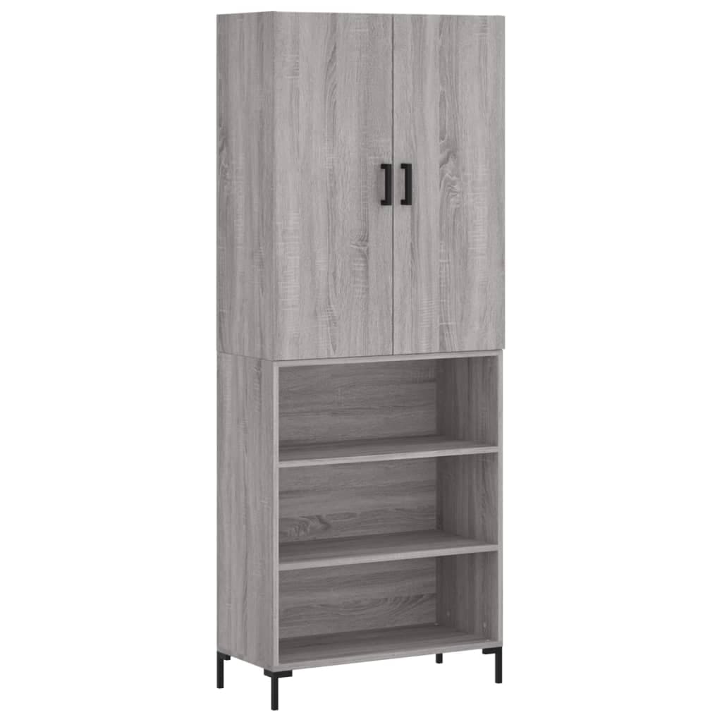 vidaXL Armário alto 69,5x34x180 cm derivados de madeira sonoma cinza