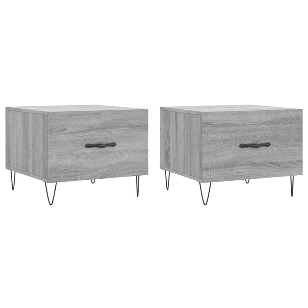 vidaXL Mesas de centro 2 pcs 50x50x40 cm madeira proc. sonoma cinza
