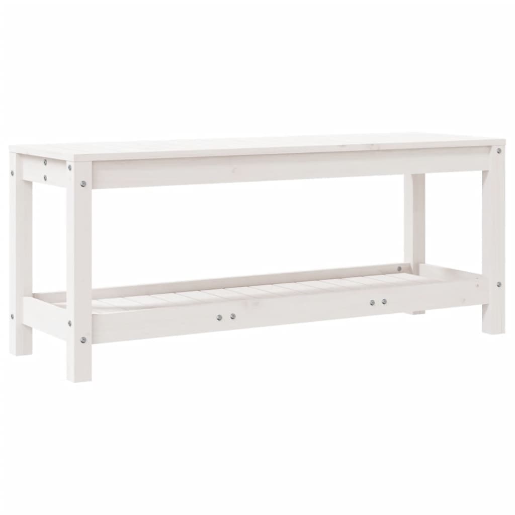 vidaXL Banco de jardim 108x35x45 cm madeira de pinho maciça branco