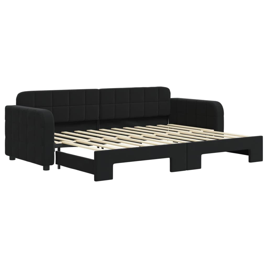 vidaXL Sofá-cama com gavetão 80x200 cm veludo preto