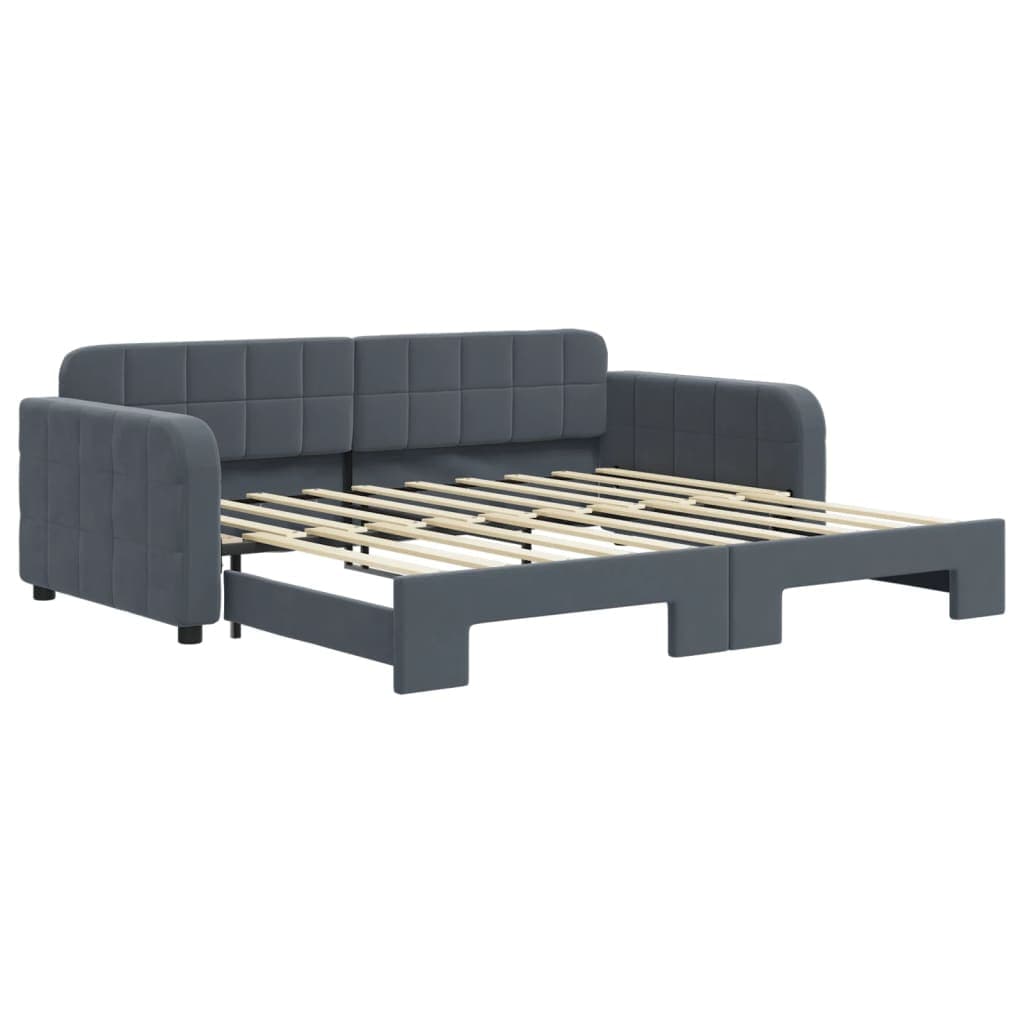 vidaXL Sofá-cama com gavetão 90x190 cm veludo cinzento-escuro