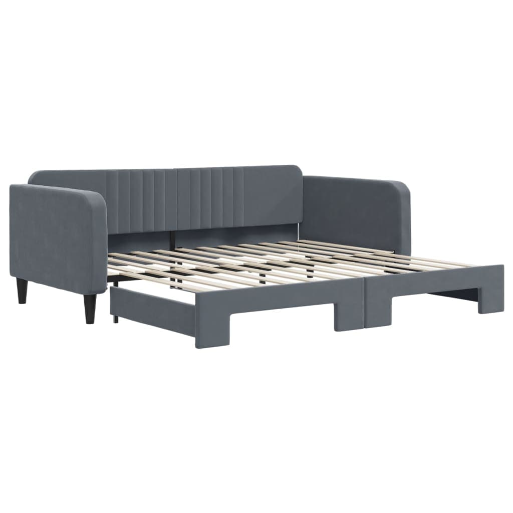 vidaXL Sofá-cama com gavetão 100x200 cm veludo cinzento-escuro
