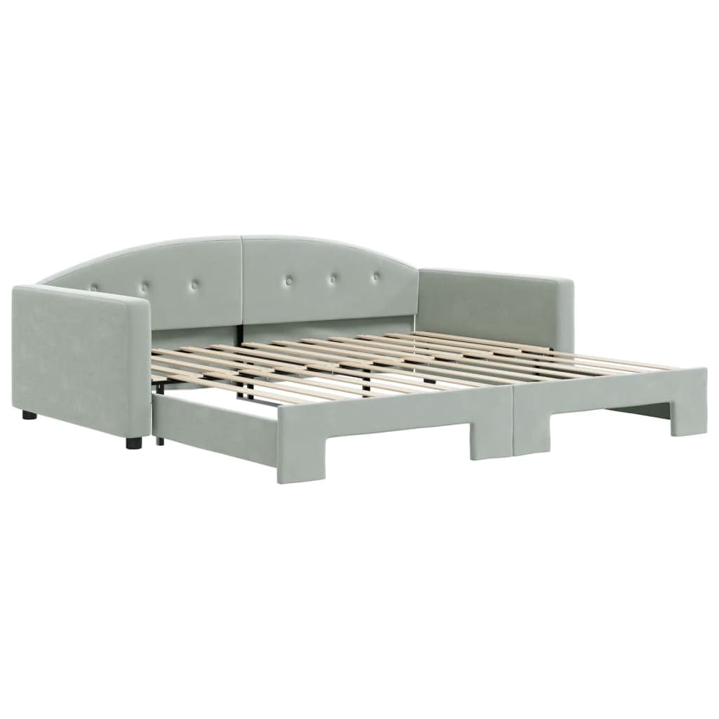 vidaXL Sofá-cama com gavetão 100x200 cm veludo cinzento-claro