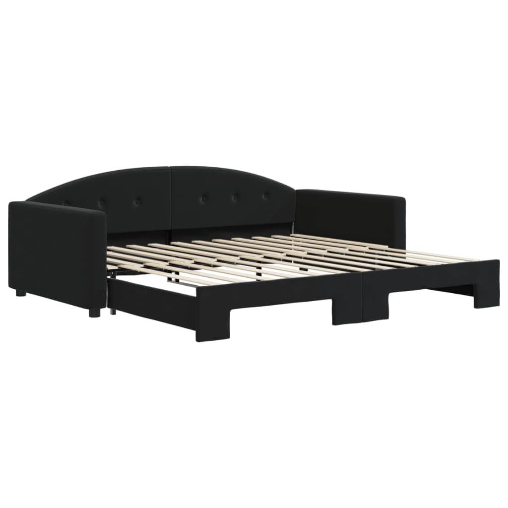 vidaXL Sofá-cama com Gavetão 100x200 cm Veludo Preto - 4256166339