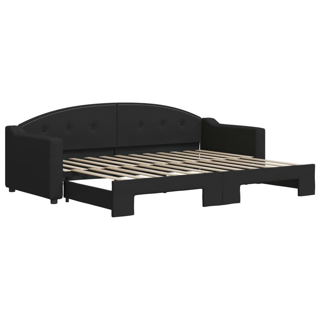 vidaXL Sofá-cama com gavetão 80x200 cm tecido preto