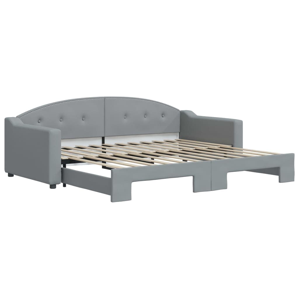 vidaXL Sofá-cama com gavetão 90x200 cm tecido cinzento-claro