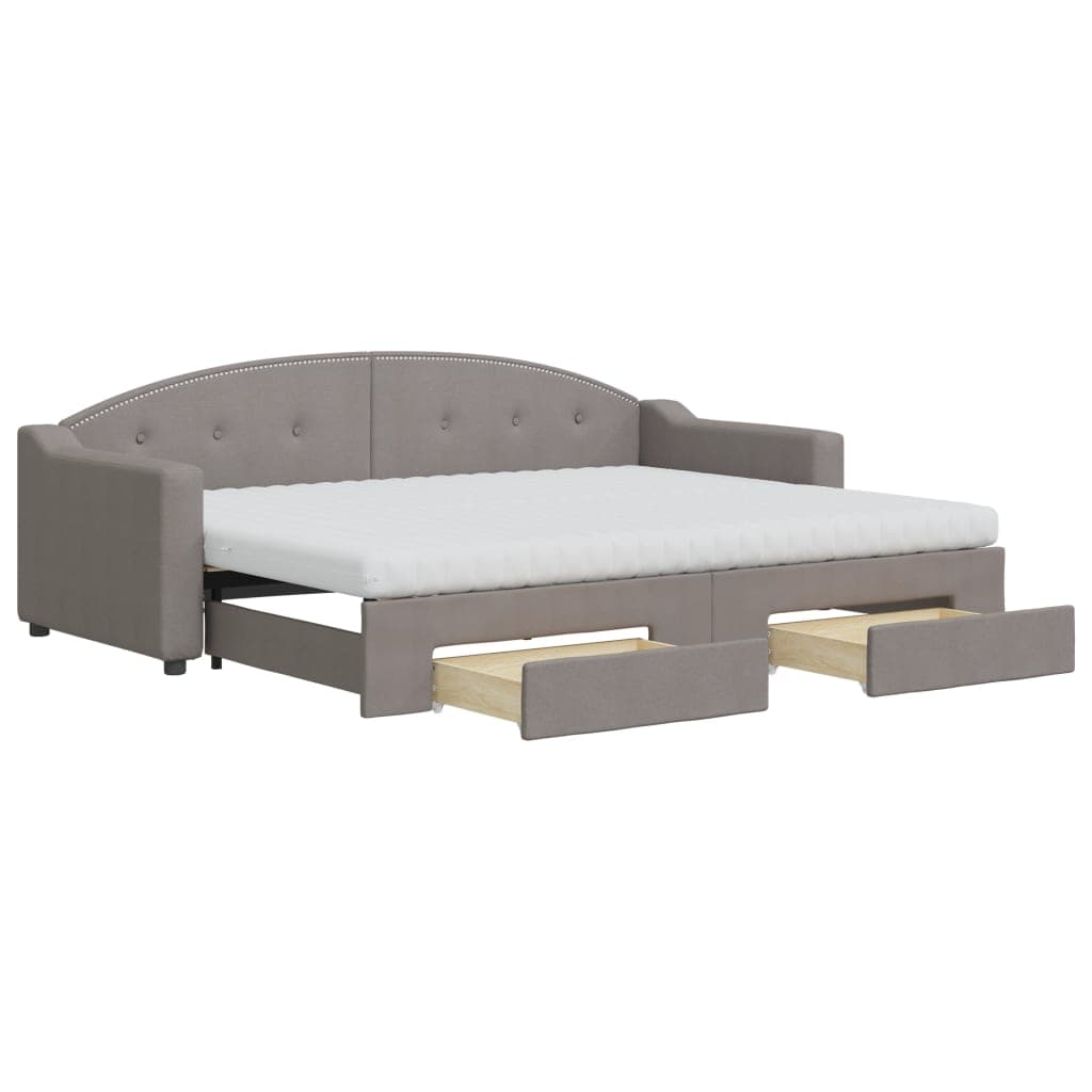 vidaXL Sofá-cama c/ gavetão/gavetas 80x200 cm tecido cinza-acastanhado