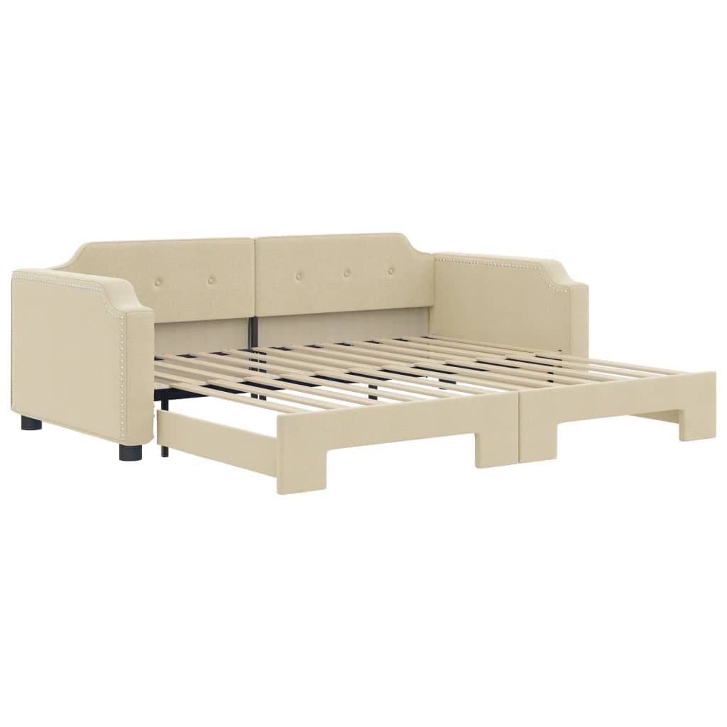 vidaXL Sofá-cama com gavetão 100x200 cm tecido cor creme