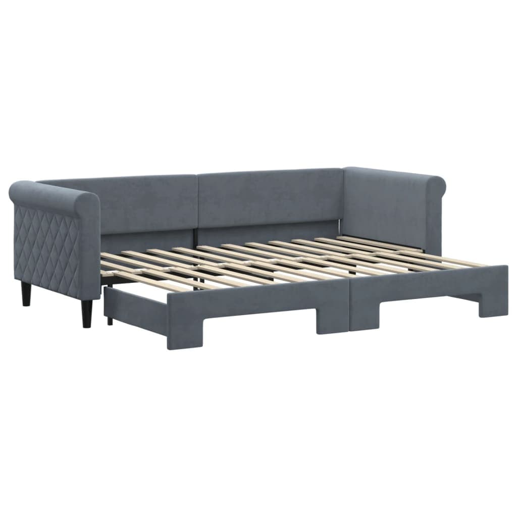 vidaXL Sofá-cama com gavetão 80x200 cm veludo cinzento-escuro