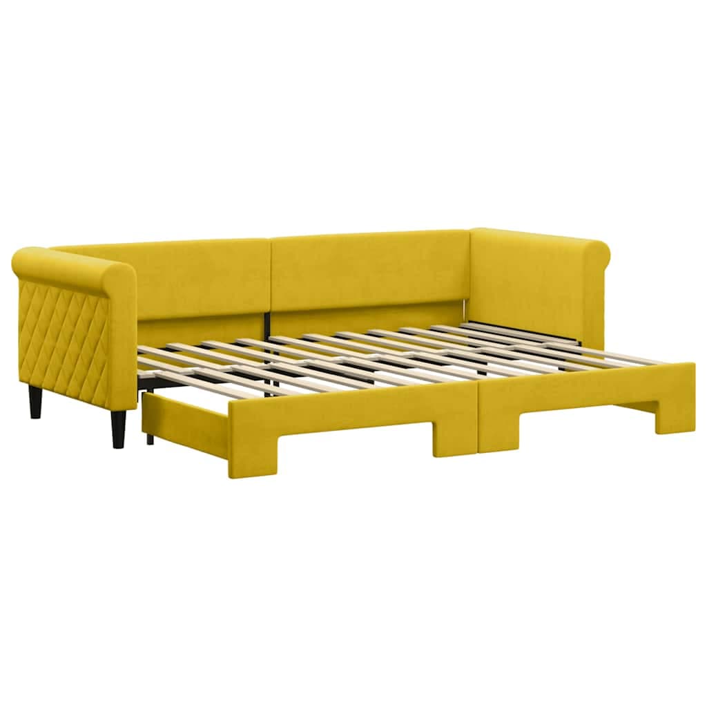 vidaXL Sofá-cama com gavetão 80x200 cm veludo amarelo
