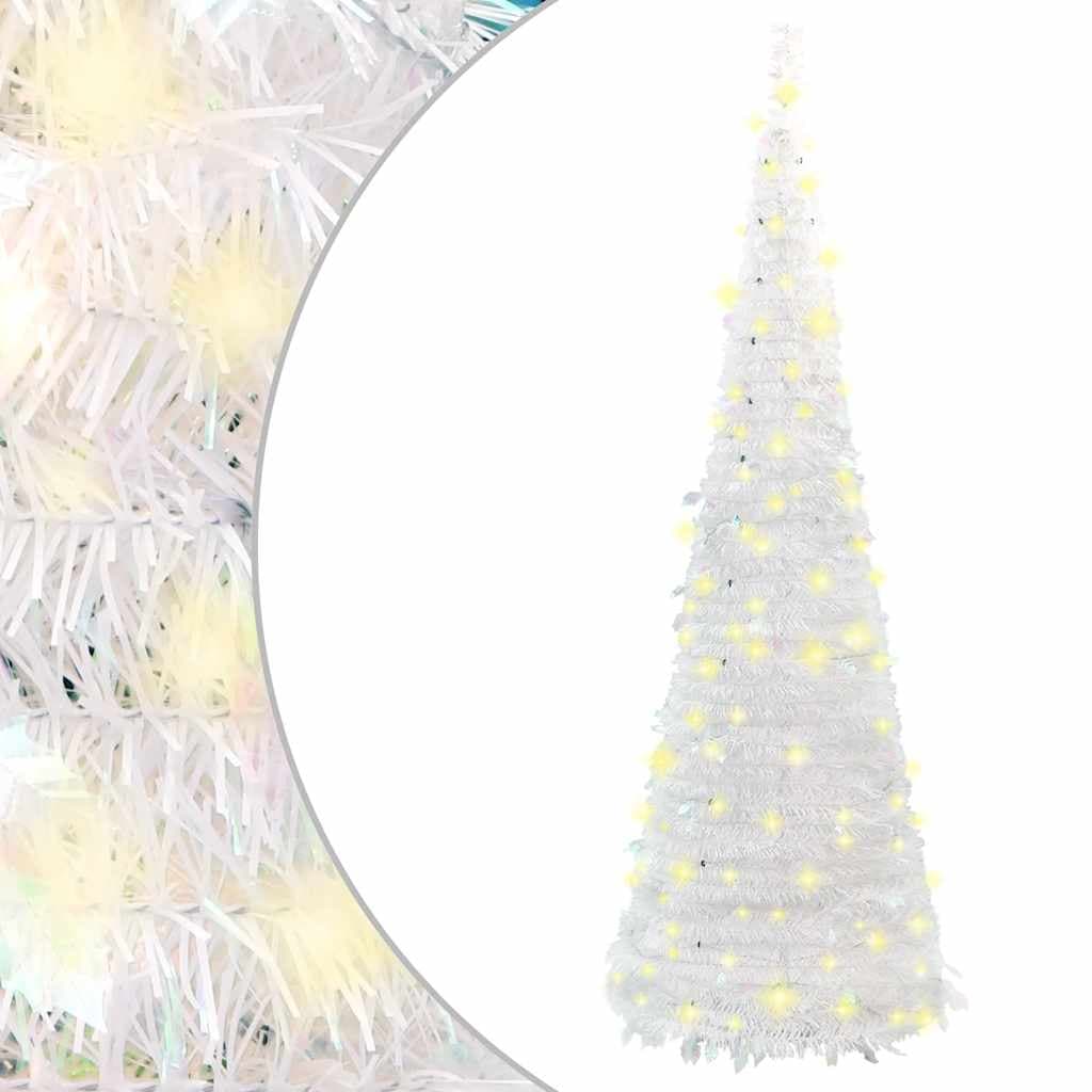 vidaXL Árvore de Natal artificial pop-up c/ 50 luzes LED 120 cm branco