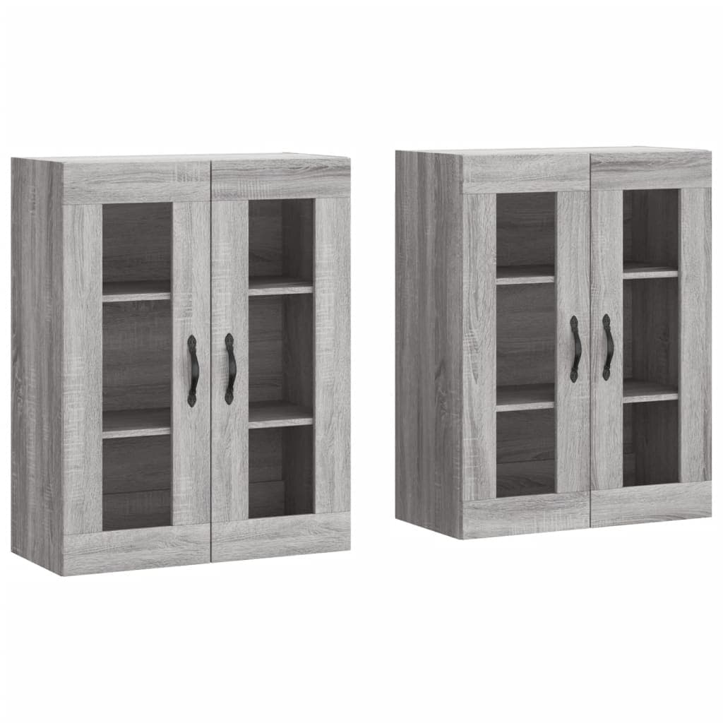 vidaXL Móveis de parede 2 pcs derivados de madeira cinzento sonoma