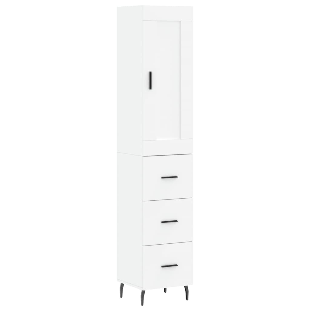 vidaXL Armário Alto 34,5x34x180 cm Madeira Processada Branco - 1693932379