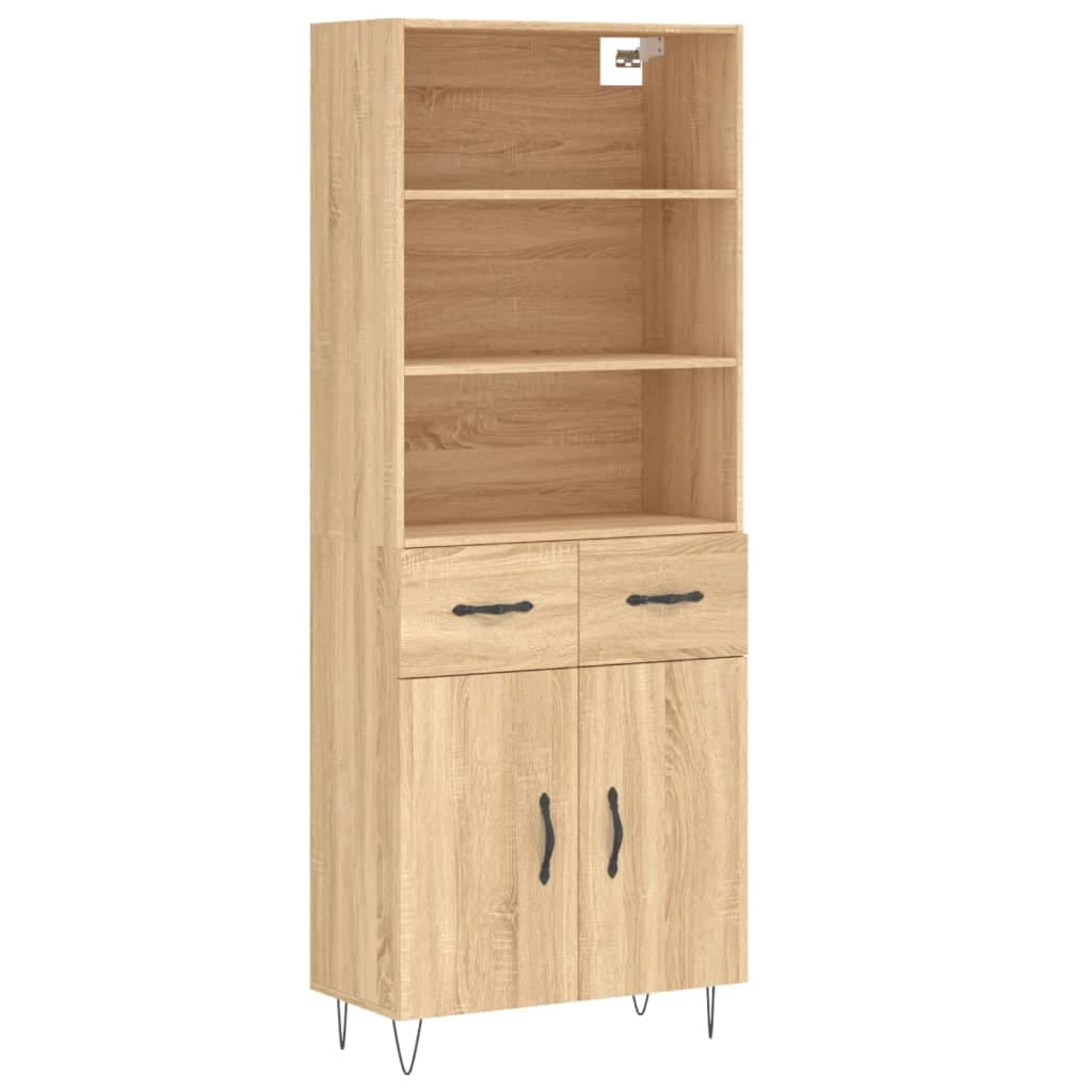 vidaXL Armário alto 69,5x34x180 cm derivados de madeira cor sonoma
