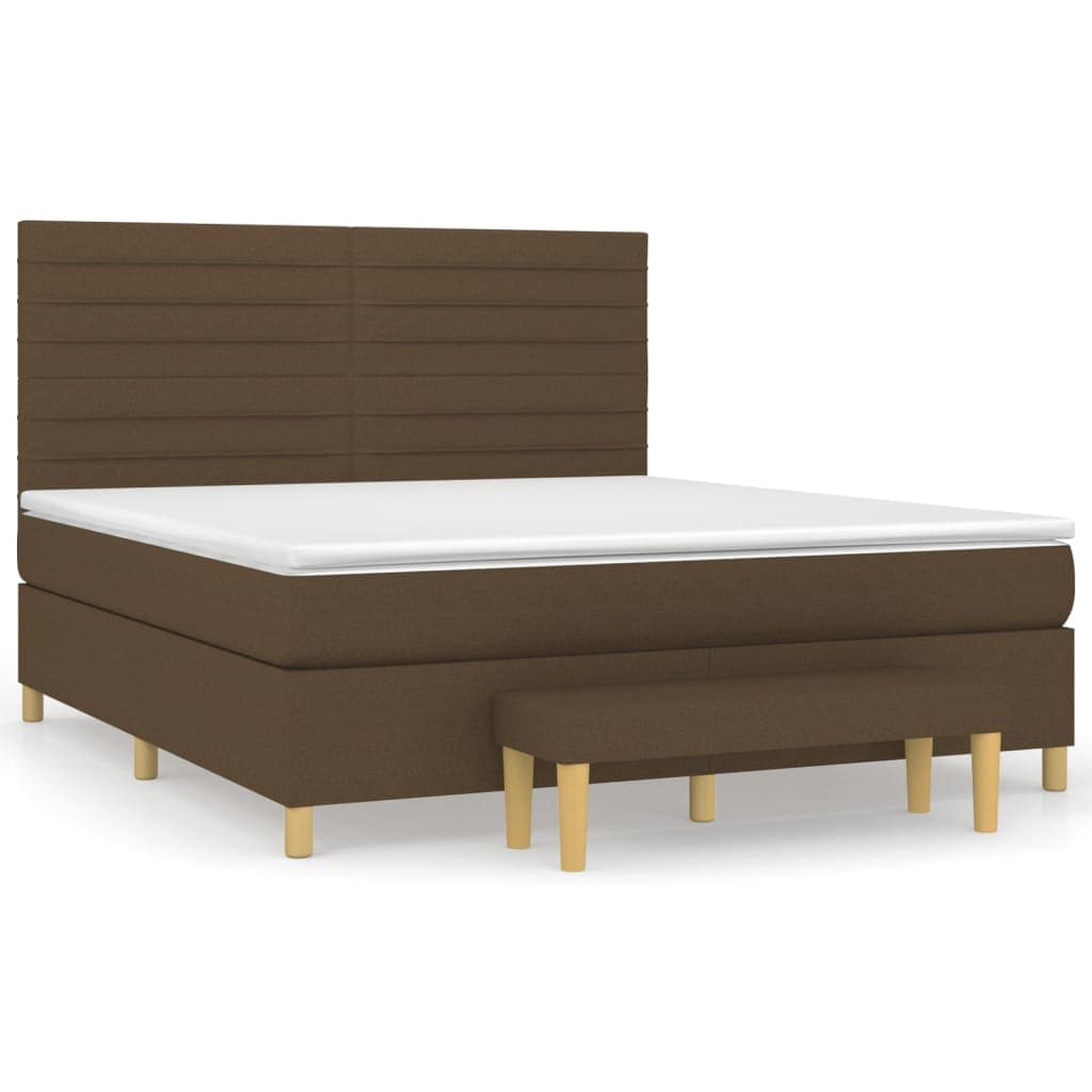 vidaXL Cama com molas/colchão 160x200 cm tecido castanho-escuro