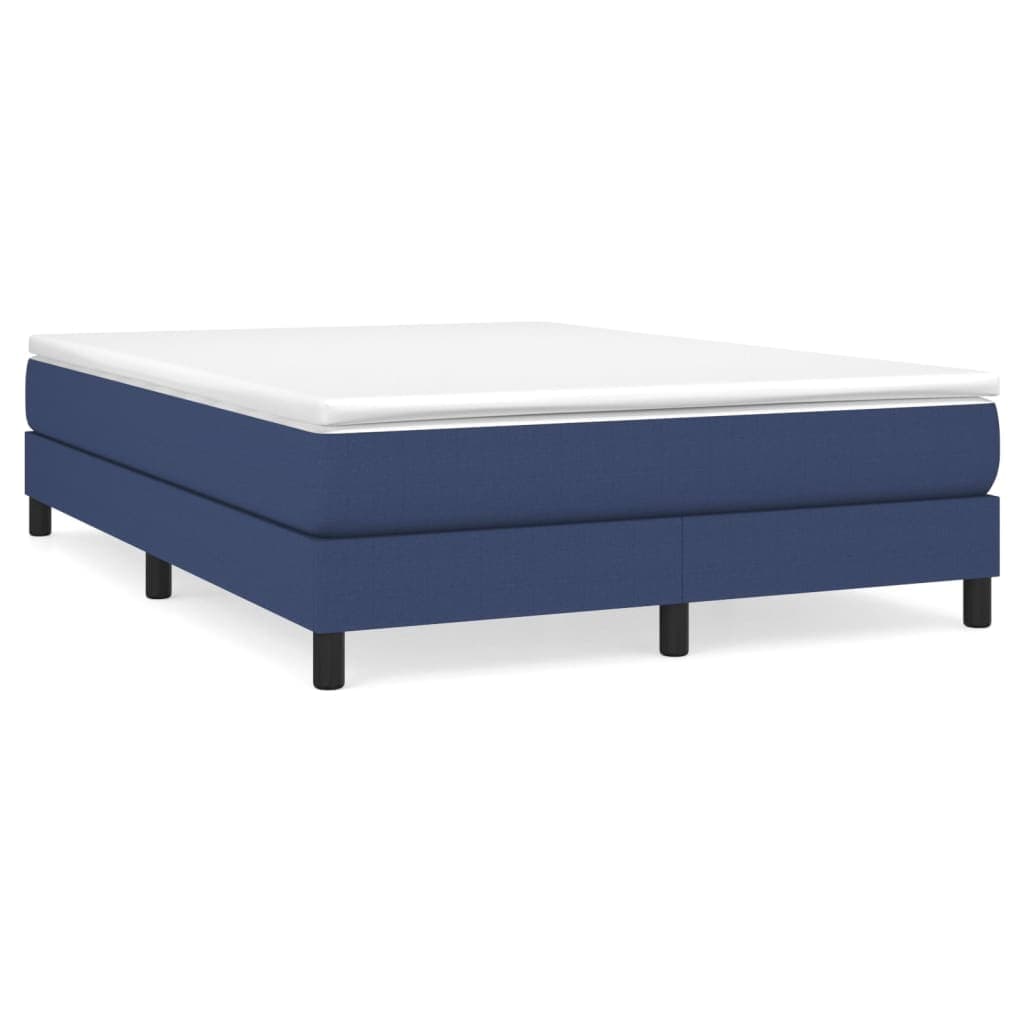 vidaXL Cama com Molas/colchão 140x200 cm Tecido Azul - 3003756314