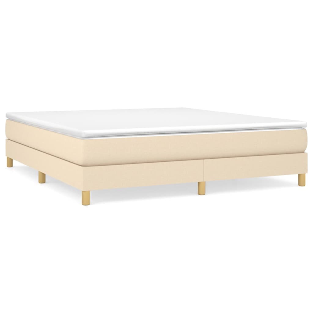 vidaXL Cama com molas/colchão 160x200 cm tecido cor creme