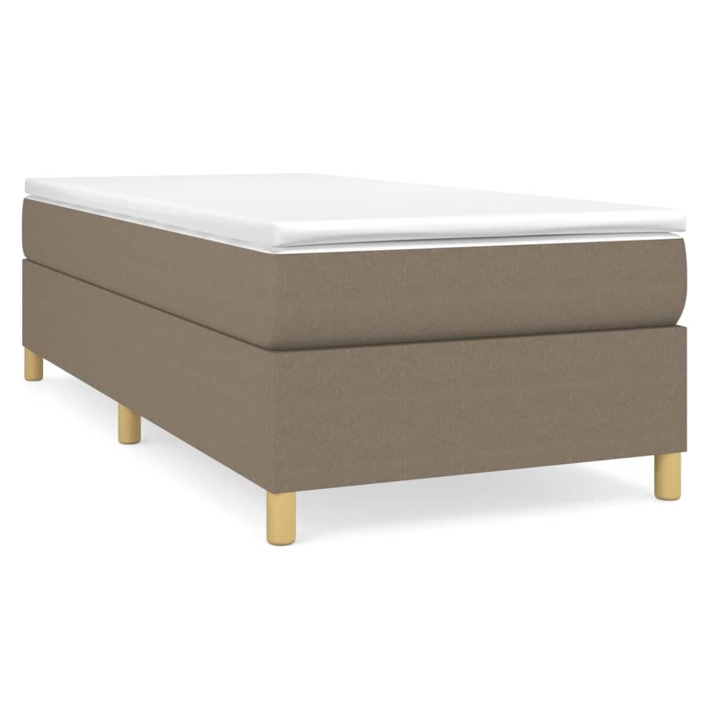 vidaXL Cama com molas/colchão 80x200 cm tecido castanho-acinzentado