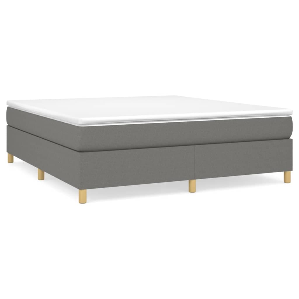 vidaXL Cama com molas/colchão 160x200 cm tecido cinzento-escuro